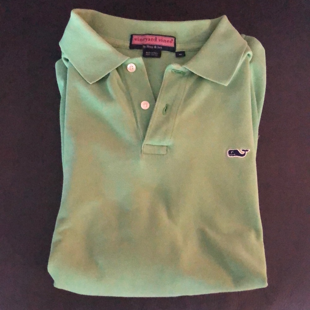 Vineyard Vines Solid Lime Green Polo short sleeve Shirt M